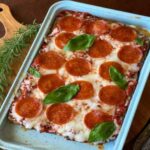 Meatza Pizza in a baking tray