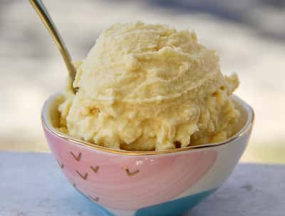 raw vanilla ice-cream in a bowl - a delicious and easy carnivore diet treat
