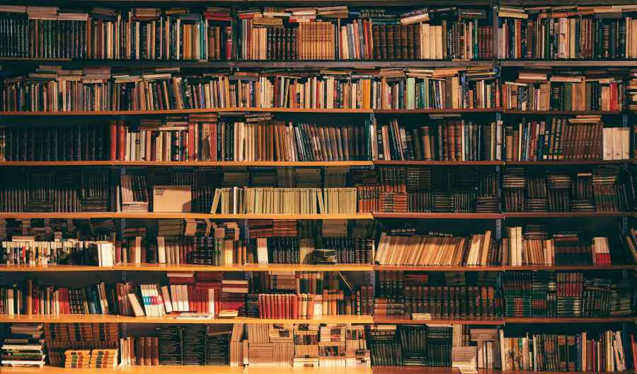 A lot of books on shelves in a library - you should be reading a long and doing your own research before starting the carnivore diet