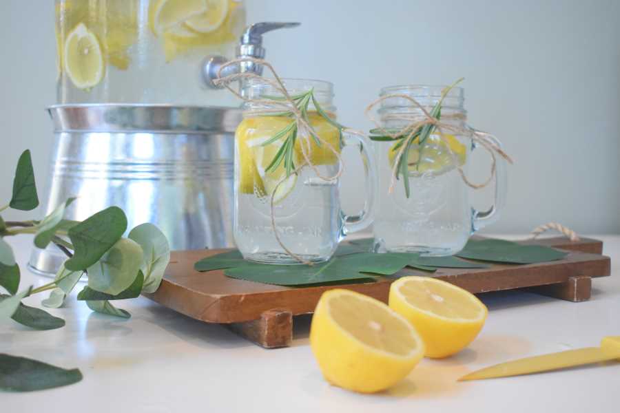 water – Copy two jars of water with some lemon slices - water is one of the best drinks on the carnivore diet