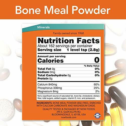 nutrition facts of a bone meal powder
