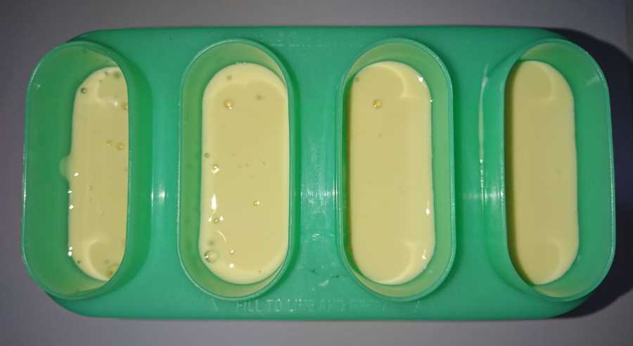 raw blended ice cream in popsicle mold