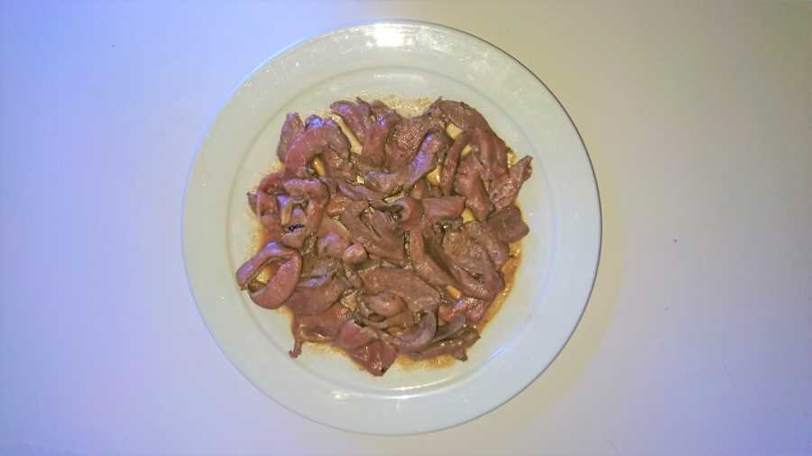 stir fried lamb heart