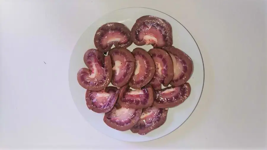 Lamb kidneys sliced in half