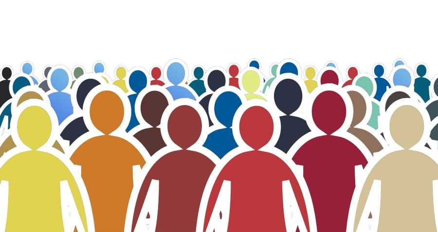 Wisdom of the crowd – Copy clipart drawing of many people