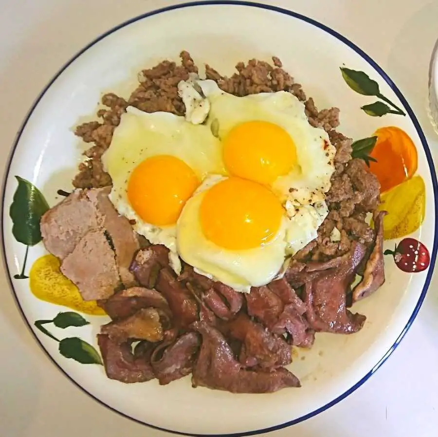 A carnivore meal with beef liver