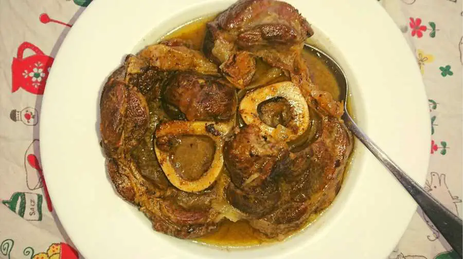 Braised osso buco in a plate