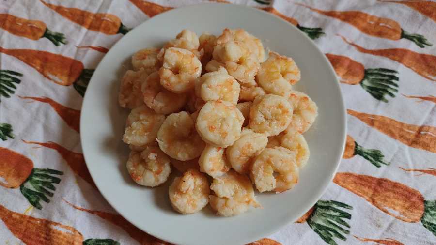 cooked prawns on a plate