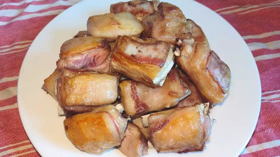 fried lamb ribs in a bowl