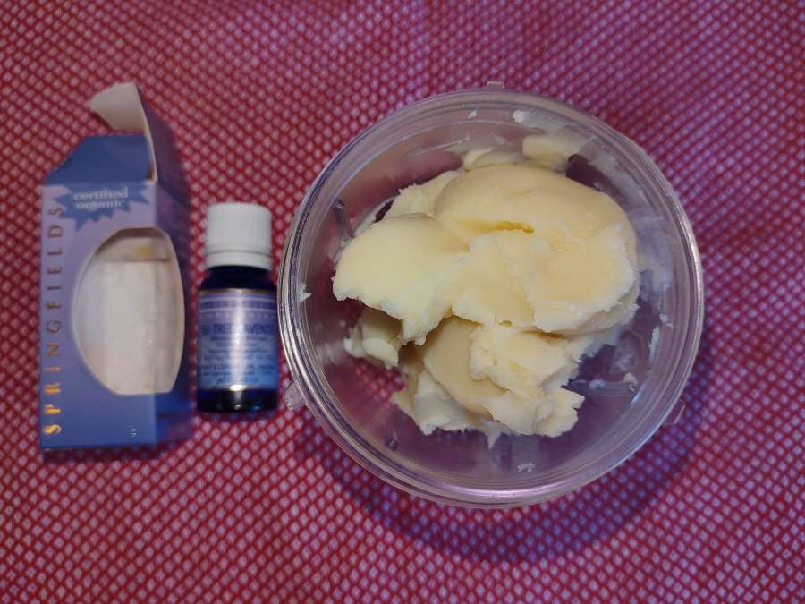Softened beef tallow and essential oils